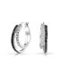 ფოტო #1 პროდუქტის Black White Circle Cubic Zirconia Pave CZ Prom Double Hoop Earrings For Women 1.5 Inch Diameter