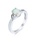 ფოტო #2 პროდუქტის Dainty BFF Triquetra Celtic Love Knot Oval White Created Opal Ring Promise For Teen For Women .925 Sterling Silver