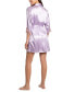 ფოტო #2 პროდუქტის Women's Brennan Satin Lace-Trim Robe