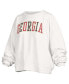 Women's White Georgia Bulldogs Janise Waist Length Oversized Pullover Sweatshirt Белый, S - фото #1