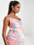 Фото #4 товара ASOS DESIGN Maternity ruched slip midi beach dress in kaleidoscope print