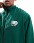 Parlez myrtle nylon track zip up jacket in dark green