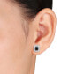 ფოტო #2 პროდუქტის Black & White Diamond Emerald-Cut Halo Stud Earrings (2-1/4 ct. t.w.) in 14k White Gold