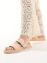 ASOS DESIGN Frozen double strap slider in beige