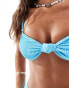 Фото #3 товара Vero Moda crinkle bandeau bikini top in blue