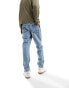 Фото #8 товара ASOS DESIGN tapered fit jeans in light wash blue - LBLUE