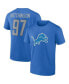 Фото #1 товара Men's Aidan Hutchinson Blue Detroit Lions Player Icon Name and Number T-shirt