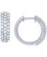 ფოტო #1 პროდუქტის Diamond Pavé Small Huggie Hoop Earrings (1 ct. t.w.) in 14k White Gold