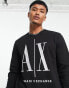 Armani Exchange icon crew neck sweat in black