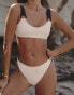 4th & Reckless x Luana Barron constrast strap bikini top in cream