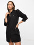 Only puff sleeve denim mini dress in black M - фото #1