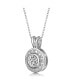Фото #3 товара Modern Sterling Silver with Cubic Zirconia Round Bezel Pendant
