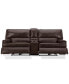 Фото #8 товара CLOSEOUT! Binardo 99" 3 Pc Zero Gravity Leather Sectional with 2 Recliners and 1 Console, Created for Macy's