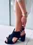 Фото #6 товара Ажурные босоножки на каблуке STACY BLACK