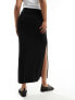 Фото #3 товара Stradivarius STR midi skirt with side split in black