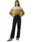 ფოტო #3 პროდუქტის Women's Colorblocked Puff Sleeve Sweater