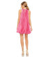 ფოტო #2 პროდუქტის Women's Pleated Halter Neck Flowy Mini Trapeze Dress