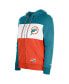 Women's Aqua Miami Dolphins Color-Block Full-Zip Hoodie Голубой, XL - фото #2