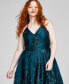 Фото #5 товара Trendy Plus Size Strappy Embroidered Sleeveless Gown, Created for Macy's