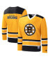 ფოტო #4 პროდუქტის Men's Gold, Black Boston Bruins Cross Check Jersey V-Neck Long Sleeve T-shirt