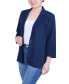 ფოტო #3 პროდუქტის Petite 3/4 Sleeve Heavy Jacquard Knit Jacket