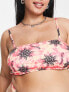 Фото #3 товара COLLUSION Plus tie dye sun print bikini top with double stap in pink
