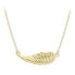 Gentle necklace made of yellow gold angel wing 279 001 00094 00 clear, gold - фото #1