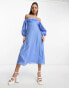 Nobody's Child Maxine bardot midi dress in blue