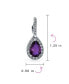 Фото #4 товара 7CT Halo Purple Cubic Zirconia CZ Formal Huggie Snap Hinge Dangle Drop Teardrop Earrings smaid Rhodium Plated