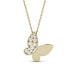 Charles & Colvard moissanite Butterfly Pendant 1/6 ct. t.w. Diamond Equivalent in 14k White or Yellow Gold
