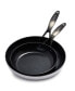 Фото #1 товара Venice Pro Noir Tri-Ply Stainless Steel 2 Piece Nonstick Frying Pan Set