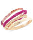 Фото #1 товара Gold-Tone 4-Pc. Set Color Stone & Bead Bangle Bracelets, Created for Macy's