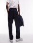 Topman wide leg wool mix suit trousers in navy