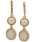 Фото #1 товара Gold-Tone Mother-of-Pearl & Stone Double Drop Earrings