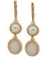 Gold-Tone Mother-of-Pearl & Stone Double Drop Earrings - фото #1