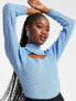 Фото #3 товара In The Style exclusive knitted cut out detail jumper in blue