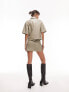 Фото #7 товара Topshop co-ord leather look mini skirt in dark khaki