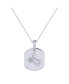 Gemini Twin Design Sterling Silver Moonstone Diamond Tag Pendant Necklace