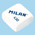 MILAN Blister Pack Eraser With Pencil Sharpener Compact + 2 Spare Erasers