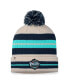 Фото #2 товара Men's Seattle Kraken Cream, Navy 2024 NHL Winter Classic Cuffed Knit Hat with Pom