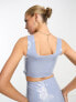 Commando co-ord faux patent leather crop top in pastel blue