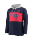 Men's Navy New England Patriots Big and Tall Logo Hoodie Long Sleeve T-shirt Синий, 3XB - фото #3