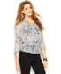 Фото #1 товара Guess Women's 3/4 Sleeve V Neck Blouse Phantom Grays S