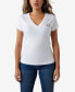 ფოტო #1 პროდუქტის Women's Short Sleeve Crystal Buddha Slim V-neck T-shirt