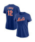 ფოტო #1 პროდუქტის Women's Francisco Lindor Royal New York Mets Name and Number T-shirt