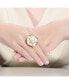 Фото #3 товара Sterling Silver 14K Gold Plated with Genuine Freshwater Pearl Floral Ring