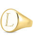 ფოტო #1 პროდუქტის Initial Signet Ring in 14K Gold-Plated Sterling Silver