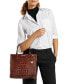 ფოტო #8 პროდუქტის Caroline Melbourne Embossed Leather Satchel