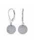 ფოტო #1 პროდუქტის Minimalist Geometric Cubic Zirconia Pave CZ Disco Ball Lever back Drop Statement Earrings For Women Prom Sterling Silver