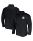 Фото #1 товара Рубашка мужская Fanatics коллекция NFL x Darius Rucker Pittsburgh Steelers черная, превращаемая в рубашку с длинным рукавом из медовой ткани